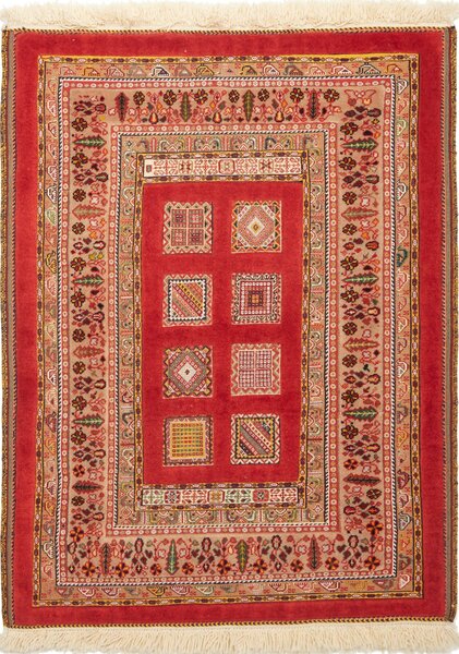 Tappeto Nimbaft Fine Persia Geometrico Rosso Beige 91x118 Cm