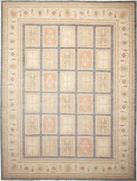 Tappeto Bakhtiyar Pakistan Floreale Crema Azzurro 302x392 Cm