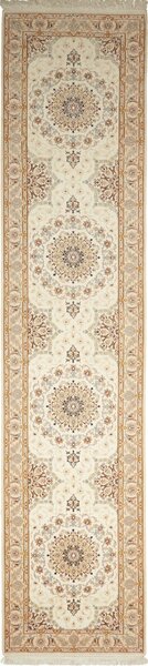 Tappeto Isfahan Persia Floreale Crema Beige 87x398 Cm