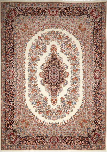 Tappeto Rawar Sherkat Persia Medaglione Crema Blu 291x403 Cm