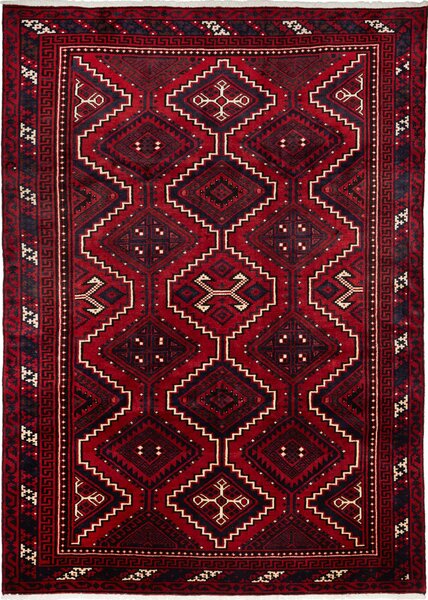 Tappeto Lori Persia Geometrico Rosso Bordeaux Blu 225x315 Cm