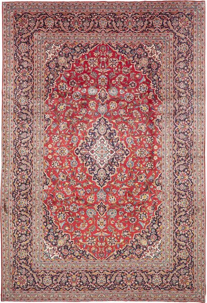 Tappeto Ardakan Persia Medaglione Rosso Blu 254x378 Cm