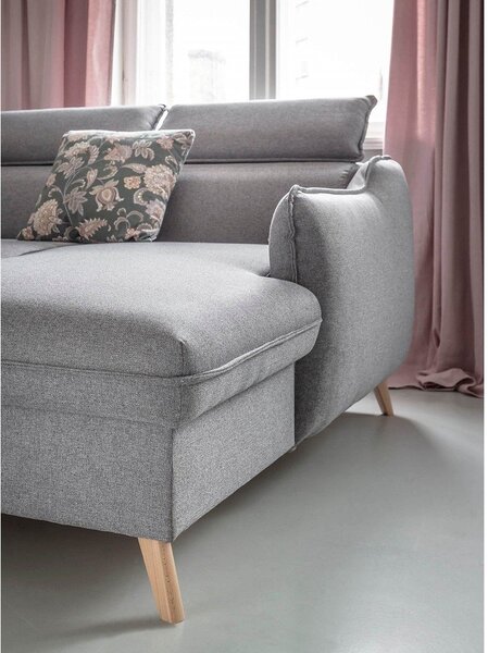 Divano letto angolare grigio chiaro (angolo destro) Sweet Harmony - Miuform