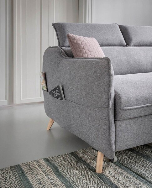 Divano letto angolare grigio chiaro (angolo destro) Sweet Harmony - Miuform