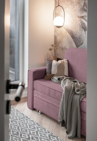 Divano letto rosa 168 cm Lucky Lucy - Miuform
