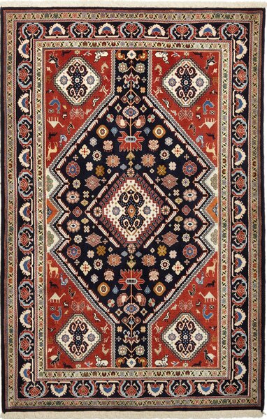 Tappeto Kaschkuli Persia Geometrico Blu Rosso 140x215 Cm