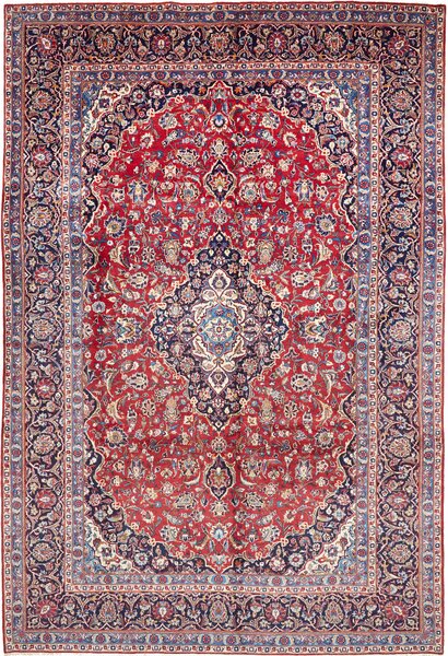 Tappeto Ardakan Persia Medaglione Rosso Blu 255x380 Cm