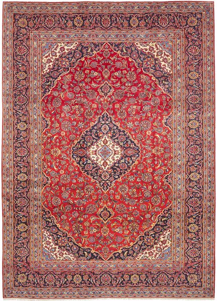 Tappeto Ardakan Persia Medaglione Rosso Blu 254x356 Cm