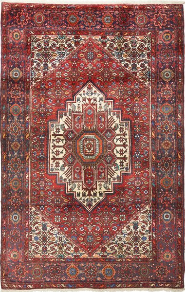 Tappeto Gholtugh Persia Medaglione Rosso Crema 115x182 Cm