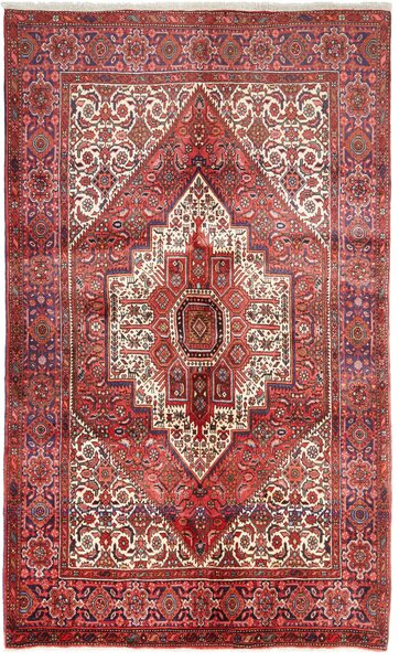Tappeto Gholtugh Persia Medaglione Rosso Crema 122x200 Cm