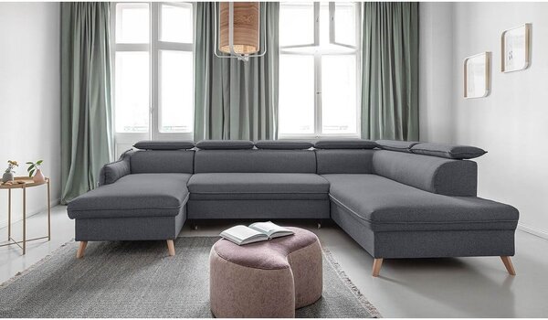 Divano letto angolare grigio scuro (angolo destro) Sweet Harmony - Miuform
