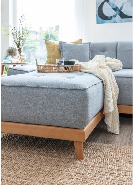 Divano letto a U azzurro, angolo destro Dazzling Daisy - Miuform