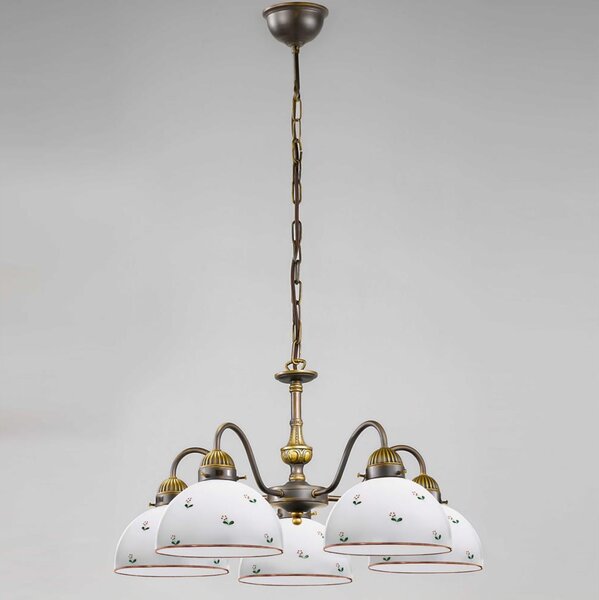 Kolarz 731.85.69 - Lampadario a sospensione con catena NONNA 5xE27/75W/230V rosso