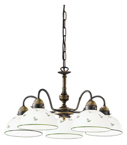 Kolarz 731.85.20 - Lampadario a sospensione con catena NONNA 5xE27/75W/230V verde
