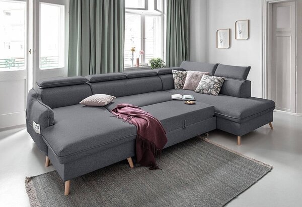 Divano letto angolare grigio scuro (angolo destro) Sweet Harmony - Miuform