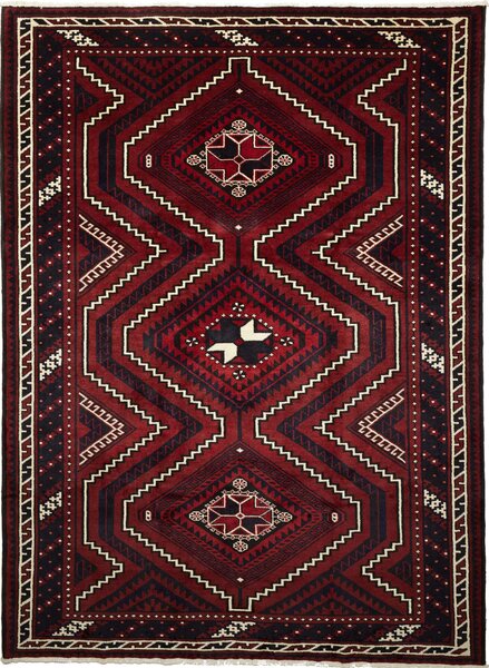 Tappeto Lori Persia Geometrico Rosso Nero 215x290 Cm