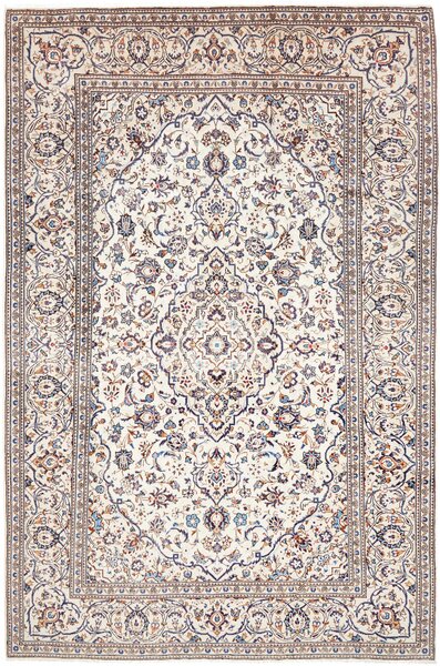Tappeto Kashan Persia Medaglione Crema Blu 195x302 Cm