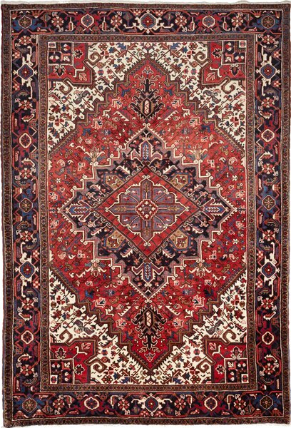 Tappeto Gorawan Persia Medaglione Rosso Blu 210x306 Cm