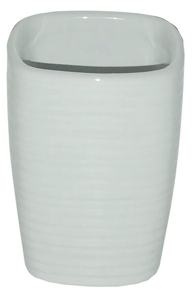 Bicchiere porta spazzolini Kelly in ceramica bianco