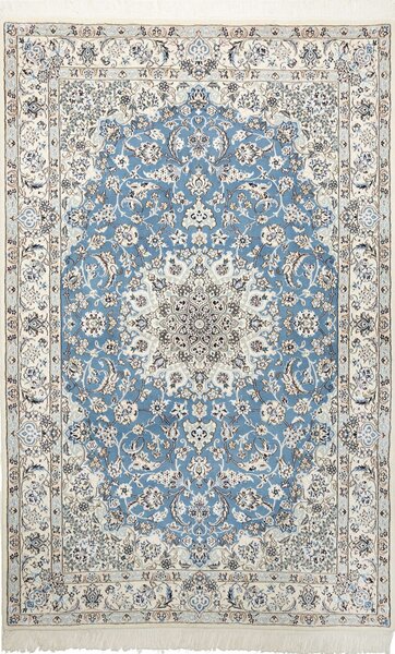 Tappeto Nain 9la Persia Medaglione Azzurro Crema 152x237 Cm