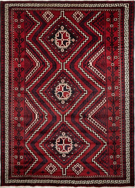 Tappeto Lori Persia Geometrico Rosso Blu Scuro 224x306 Cm
