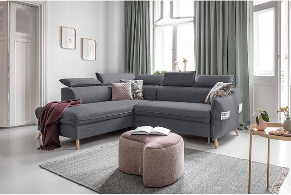 Divano letto angolare grigio scuro (angolo sinistro) Sweet Harmony - Miuform