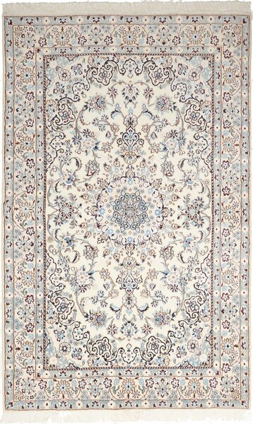 Tappeto Nain 9la Persia Medaglione Avorio Azzurro 140x225 Cm