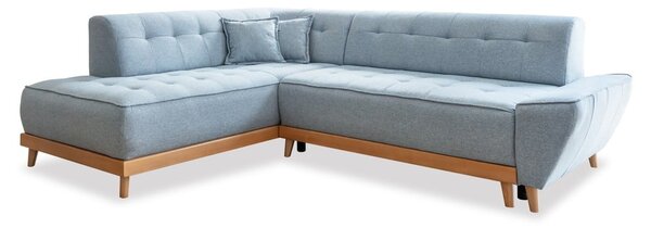 Divano letto angolare azzurro L, angolo sinistro Dazzling Daisy - Miuform