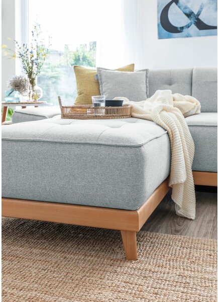 Divano letto a U grigio chiaro, angolo destro Dazzling Daisy - Miuform