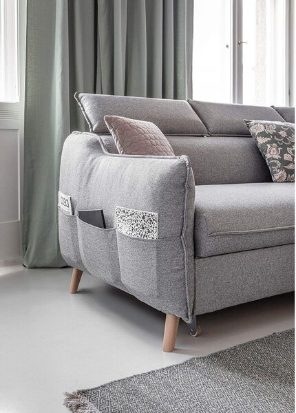 Divano letto angolare grigio chiaro (angolo destro) Sweet Harmony - Miuform
