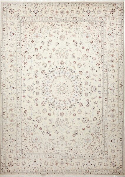 Tappeto Nain 9la Persia Medaglione Crema Bordeaux 256x355 Cm