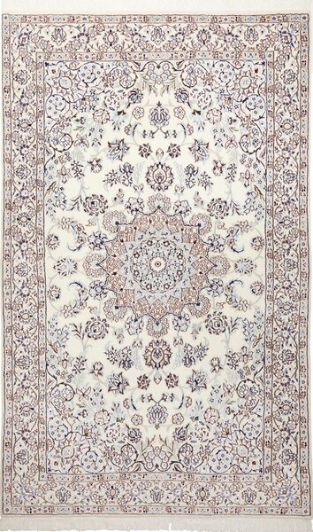 Tappeto Nain 9la Persia Medaglione Crema Blu 133x220 Cm