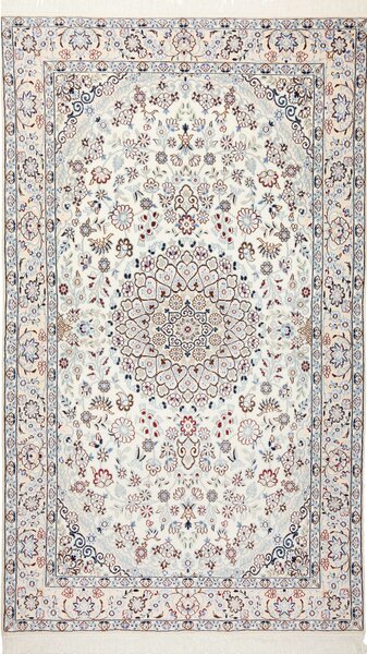 Tappeto Nain 9la Persia Medaglione Crema Blu 130x220 Cm