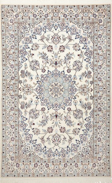 Tappeto Nain 9la Persia Medaglione Crema Blu 130x205 Cm