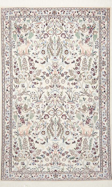 Tappeto Nain 9la Persia Floreale Avorio Blu 103x163 Cm