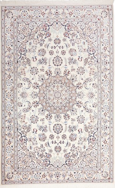 Tappeto Nain 9la Persia Medaglione Crema Blu 140x220 Cm
