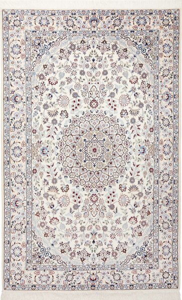 Tappeto Nain 9la Persia Medaglione Crema Blu 135x210 Cm