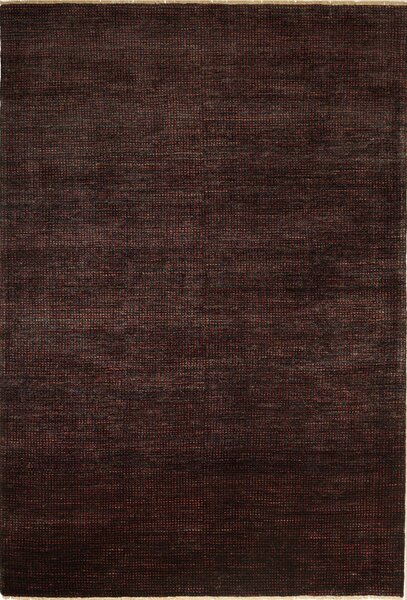 Tappeto Shayan Pakistan Tinta Unita Marrone Scuro 201x292 Cm