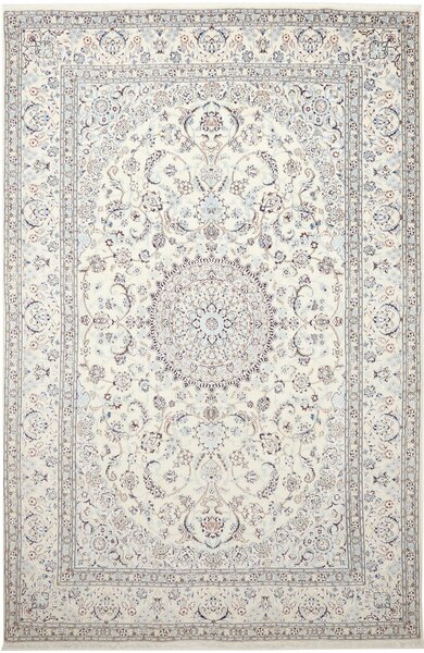 Tappeto Nain 9la Persia Medaglione Avorio Blu 187x290 Cm
