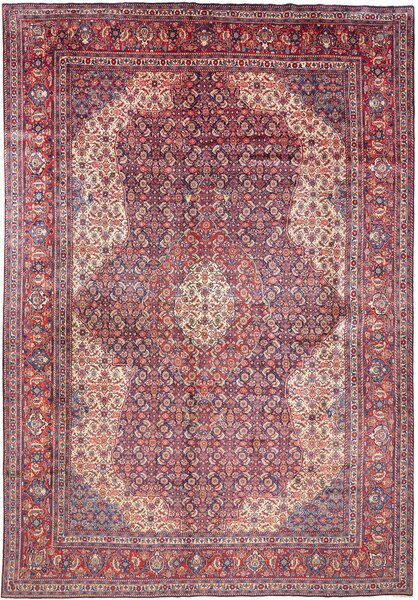 Tappeto Sarough Persia Medaglione Bordeaux Crema 287x422 Cm