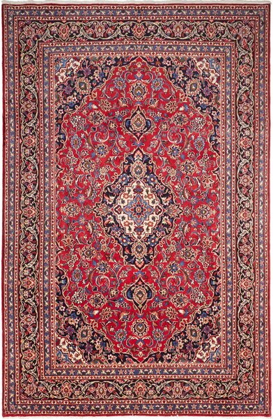Tappeto Kashmar Persia Medaglione Rosso Blu 196x301 Cm