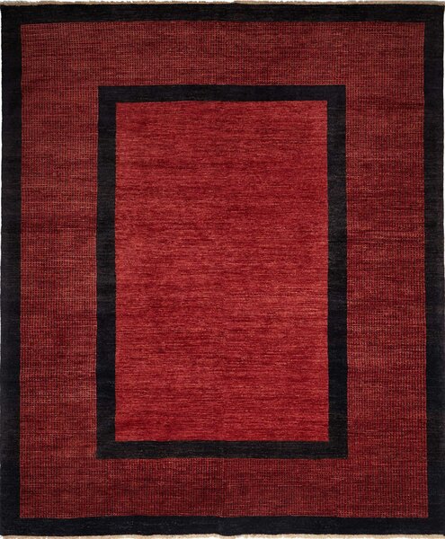 Tappeto Shayan Pakistan Astratto Bordeaux Rosso Nero 253x302 Cm
