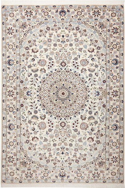 Tappeto Nain 9la Persia Medaglione Bianco Blu 130x213 Cm