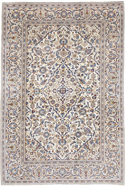 Tappeto Kashan Persia Medaglione Crema Blu 200x295 Cm