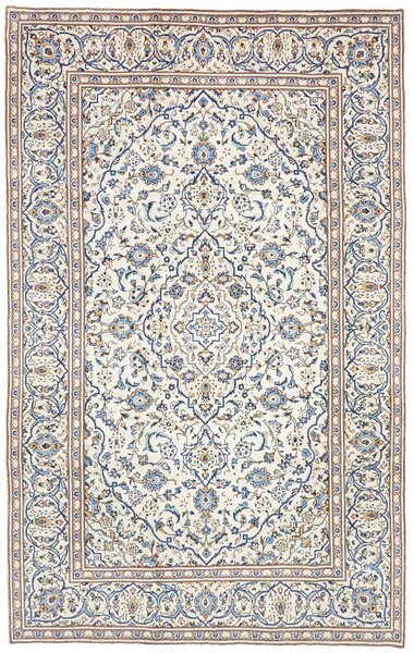 Tappeto Kashan Persia Medaglione Avorio Blu 193x308 Cm