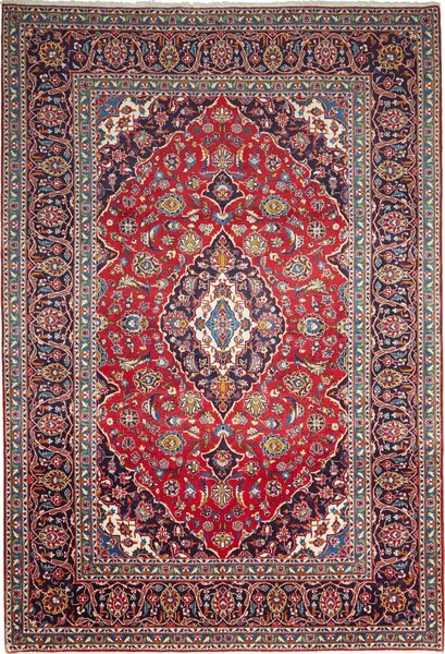 Tappeto Ardakan Persia Medaglione Rosso Blu 203x295 Cm