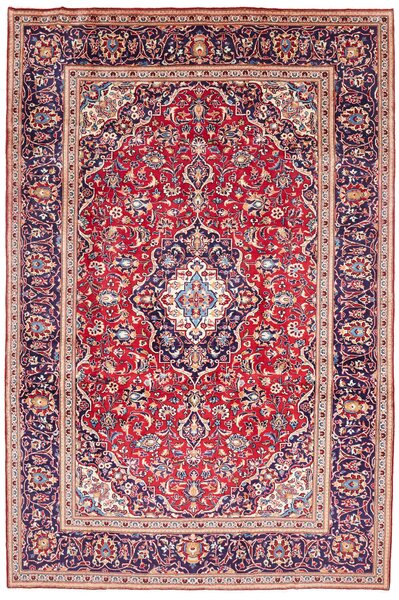 Tappeto Ardakan Persia Medaglione Rosso Blu Scuro 200x304 Cm