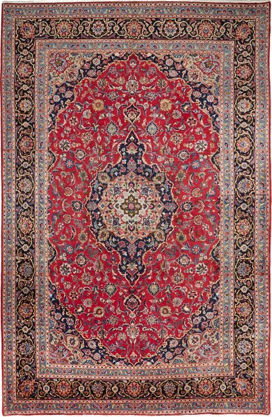 Tappeto Ardakan Persia Medaglione Rosso Blu 196x303 Cm