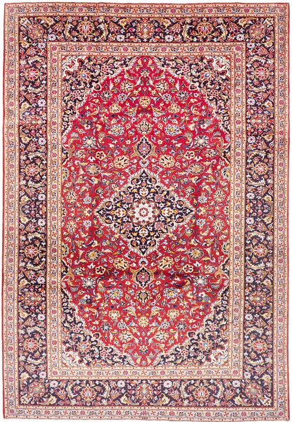 Tappeto Nadjafabad Persia Medaglione Rosso Blu 257x378 Cm