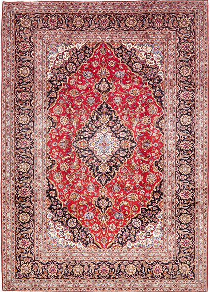 Tappeto Ardakan Persia Medaglione Rosso Nero 250x350 Cm